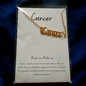 Gold Cancer zodiac Necklace